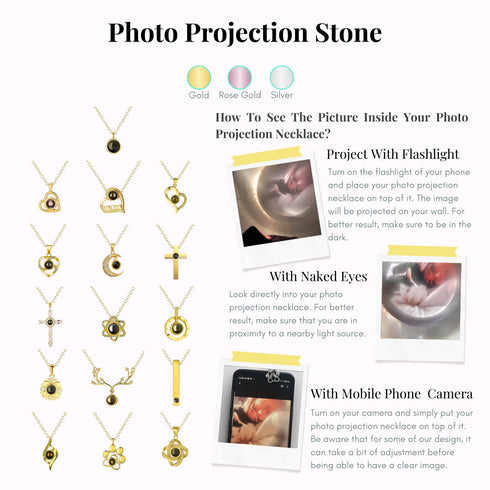 Birth Month Flower Necklace And Photo Projection Necklace For Mom Day Gift, Birthday For Gift, Valentine Day For Gift, Christmas Gift
